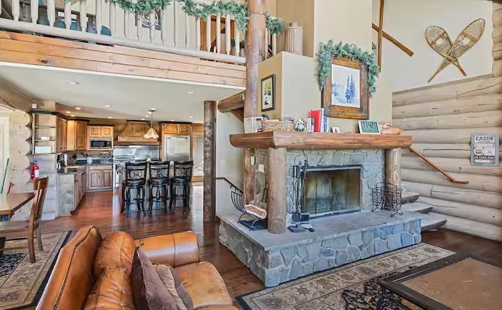 Cozy living room with fireplace