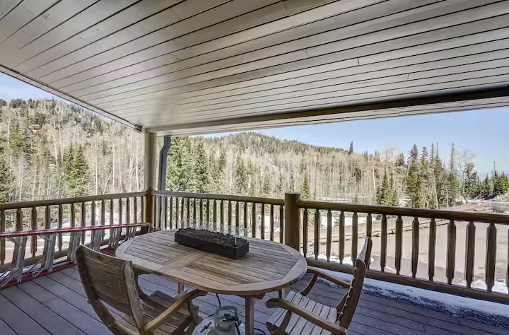 Winter mountain view from the deck